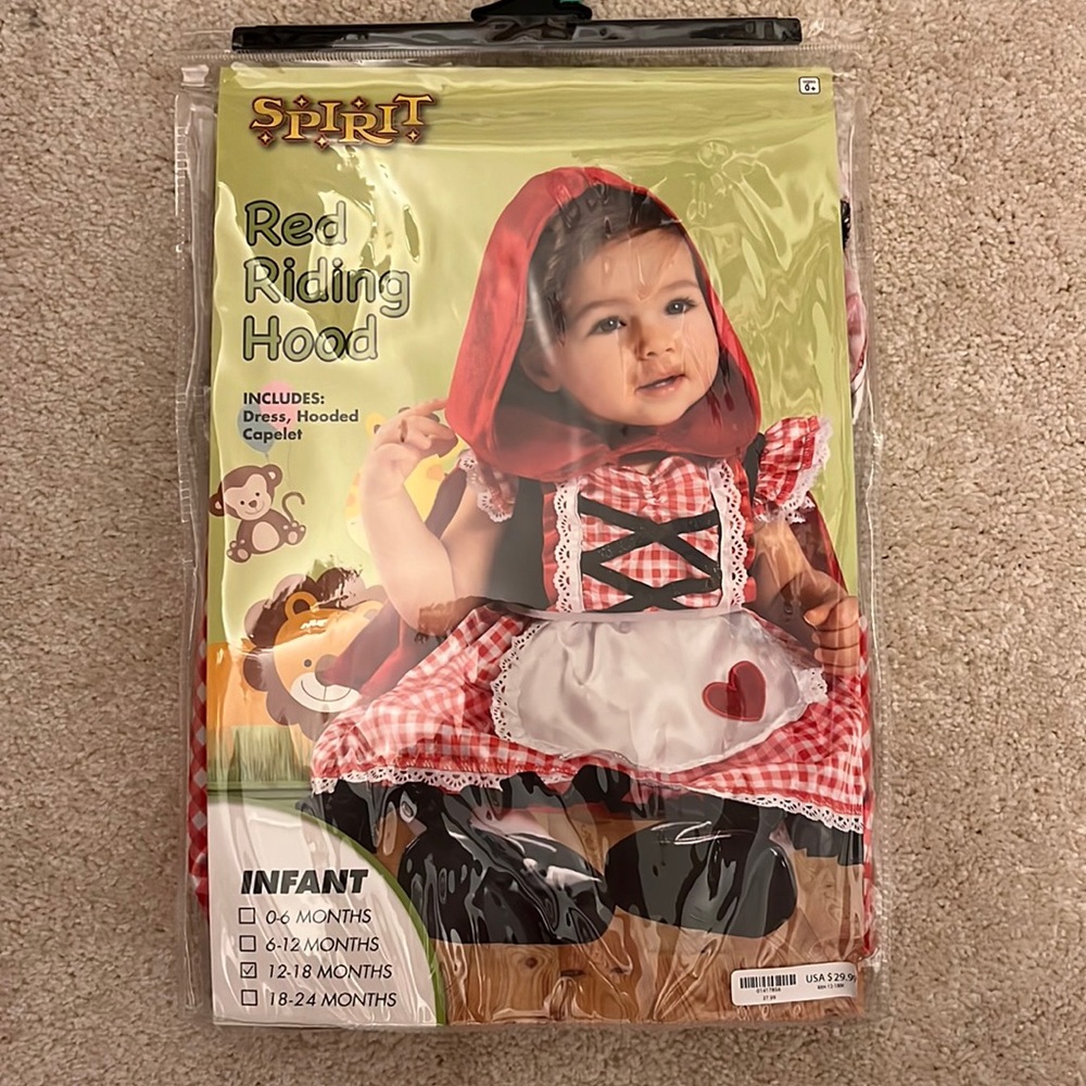 Red riding hood infant Halloween costume NEW